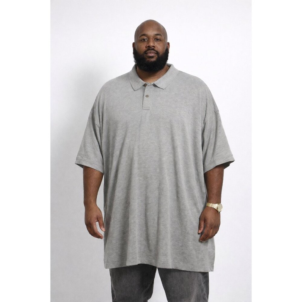 👕 NWT Harbor Bay Big & Tall Heather Gray Polo Shirt 6XL 👕